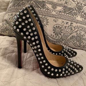 Christian Louboutin black pigalle spike pumps